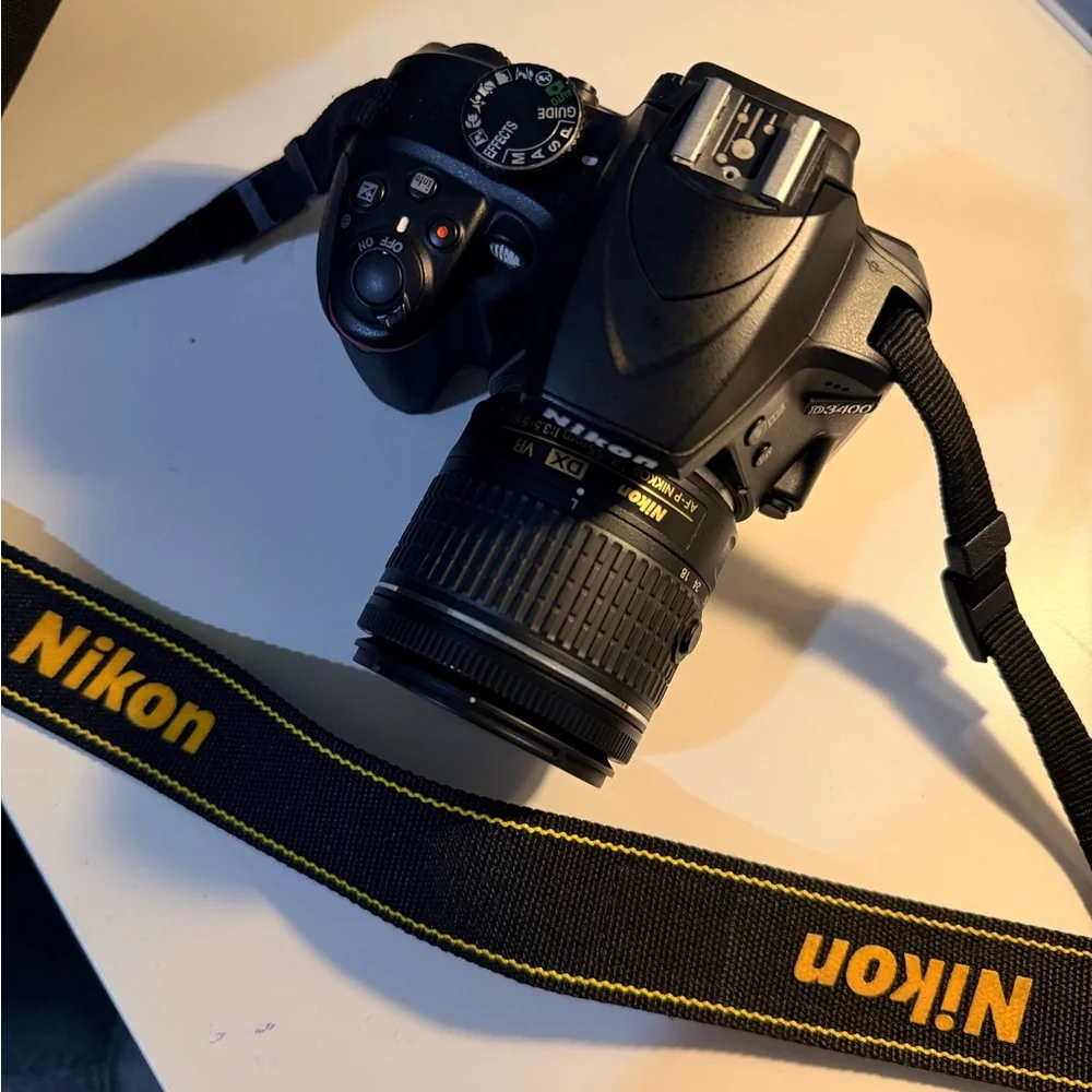 Nikon D3400 DSLR Camera - Black with Yellow Strap